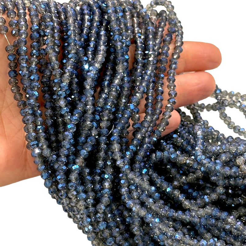 4mm Crystal rondelle beads strand 115 pcs, PBC4C125