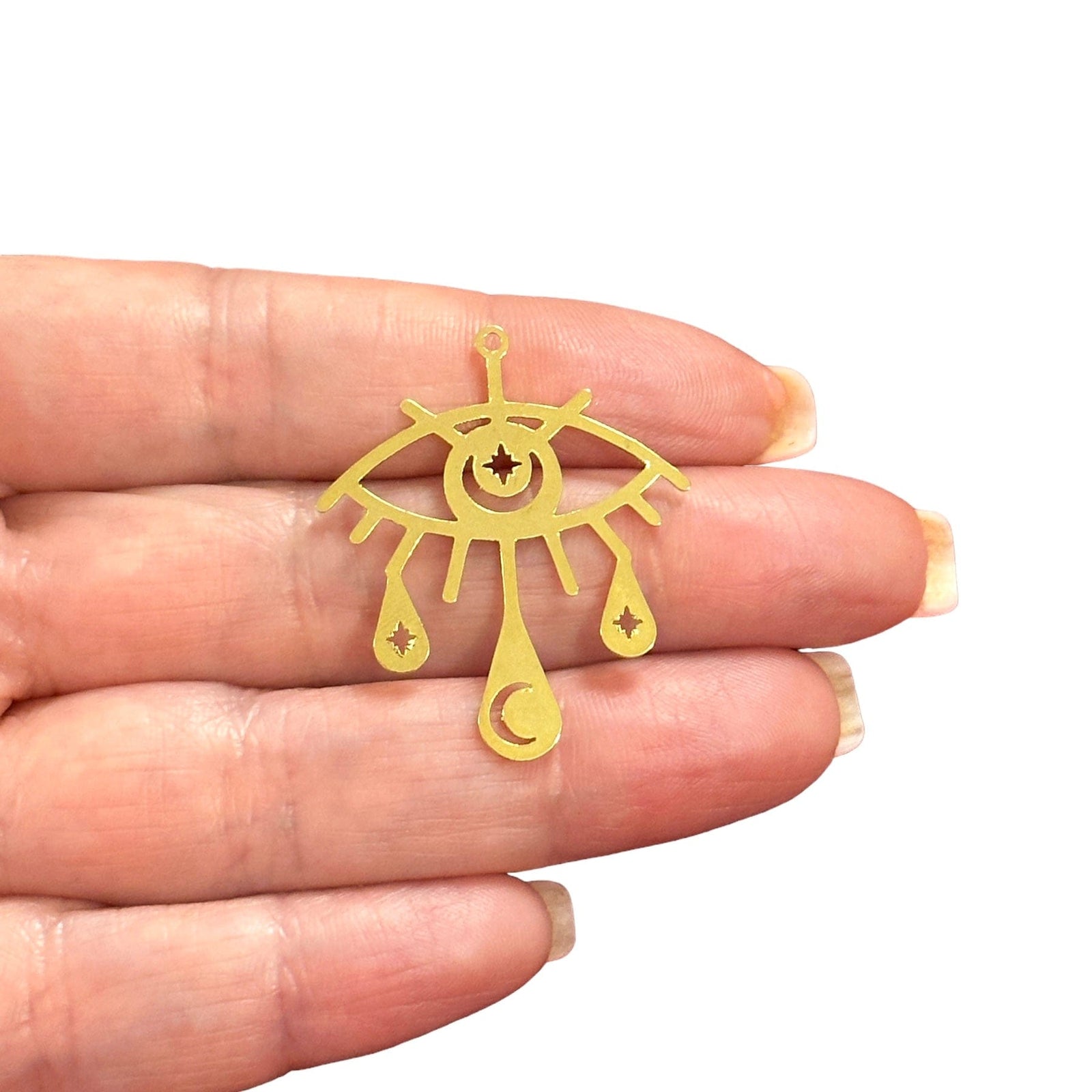 24Kt Gold Plated Eye Charm, Laser Cut Eye Charm