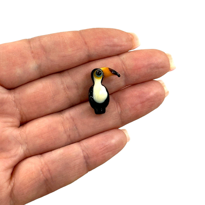 Hand Made Murano Glass Toucan Charm-Horizontal Hole