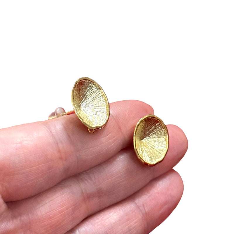 24Kt Gold Plated Brass Stud Earrings, 2 pcs in a pack