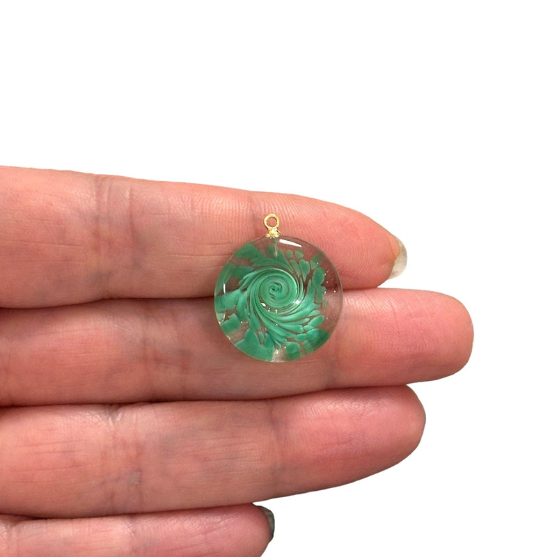 Hand Made Murano Glass Charm With 24Kt Gold Plated Pin