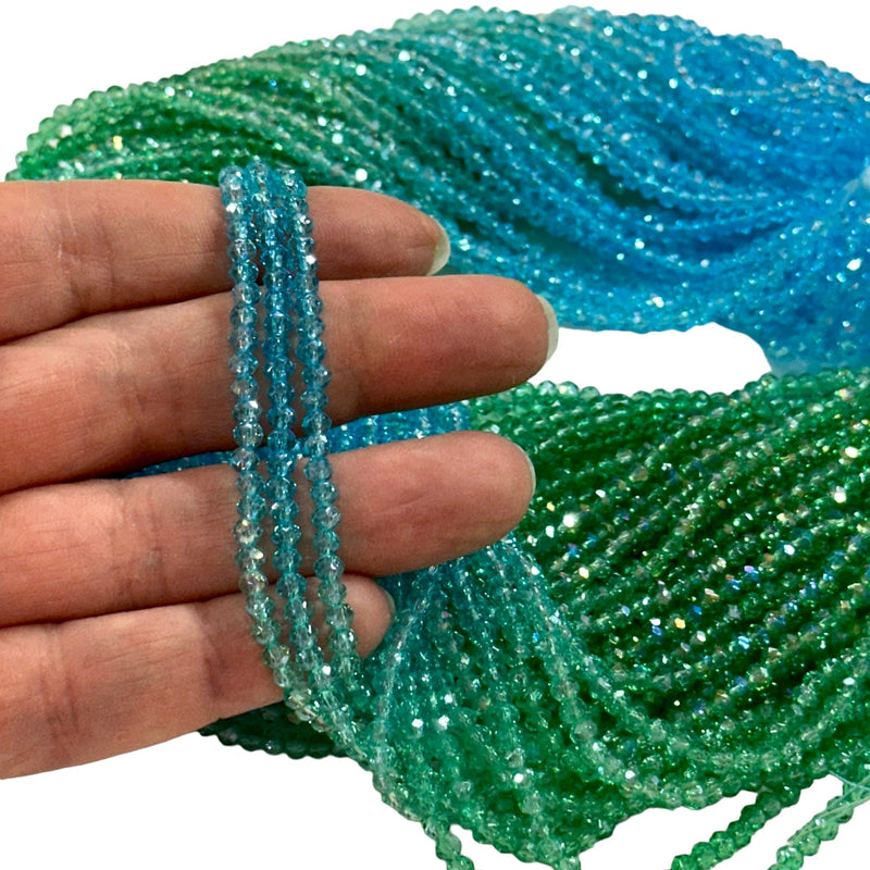 2mm Crystal rondelle beads strand 170 pcs, PBC2C123