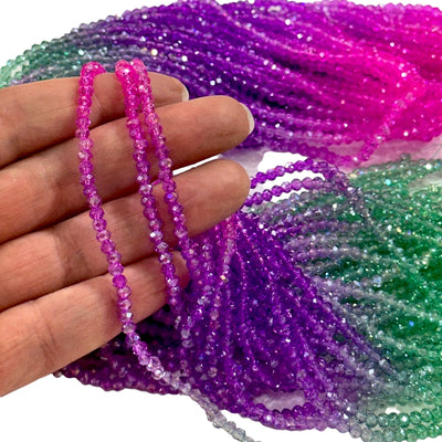 2mm Crystal rondelle beads strand 170 pcs, PBC2C111