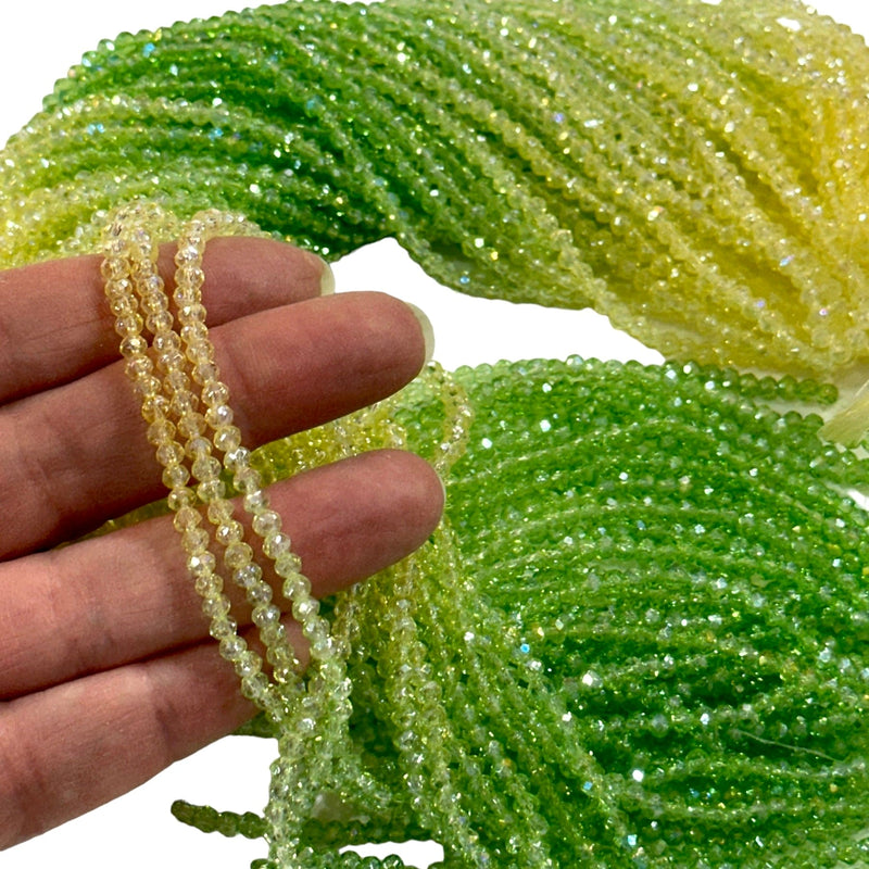 2mm Crystal rondelle beads strand 170 pcs, PBC2C95