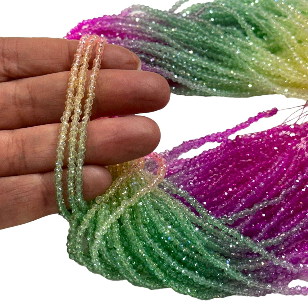 1mm Crystal rondelle beads strand 160 pcs, PBC1C63