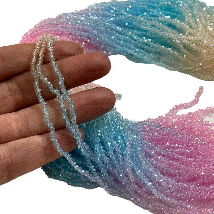 1mm Crystal rondelle beads strand 160 pcs, PBC1C71