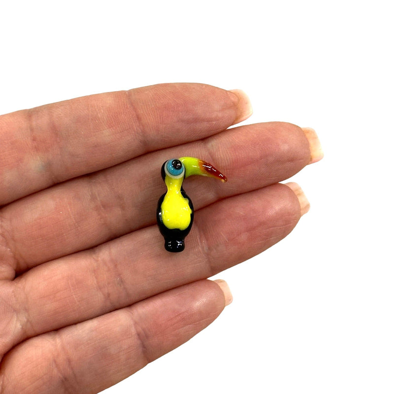 Hand Made Murano Glass Toucan Charm-Horizontal Hole