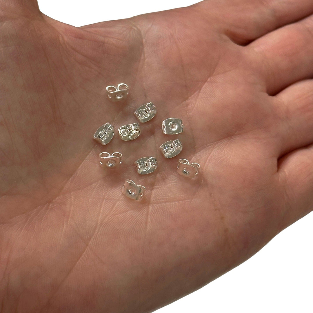 New, Silver Plated 10 Pcs Earring Back Butterfly,Spare Earring Stoppers