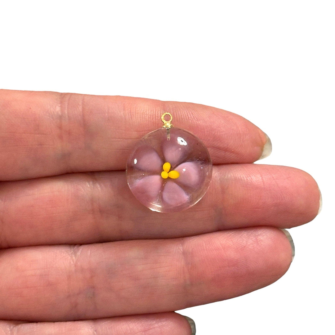 Hand Made Murano Glass Charm With 24Kt Gold Plated Pin