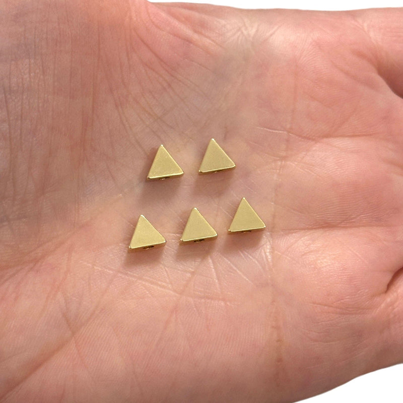 24Kt Gold Plated Triangle Spacer Charms, 5 pcs in a pack