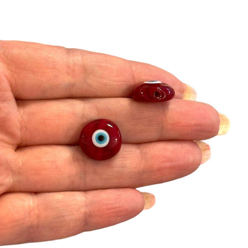 Handgemachter roter Evil-Eye-Charme aus Murano-Glas