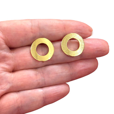 24Kt Gold Plated  Brass Stud Earrings, 2 pcs in a pack