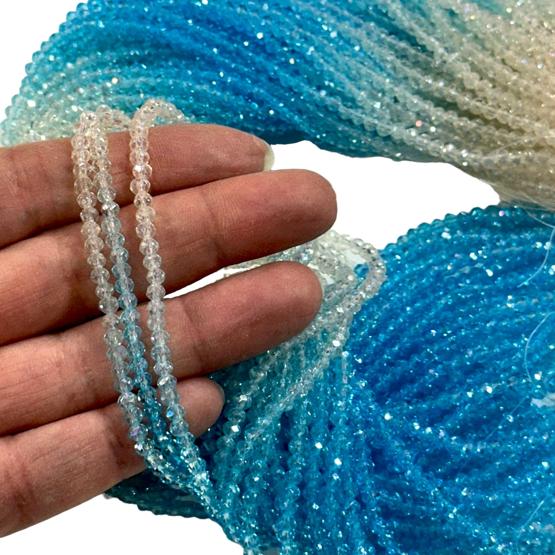 2mm Crystal rondelle beads strand 170 pcs, PBC2C100 Peppy Beads