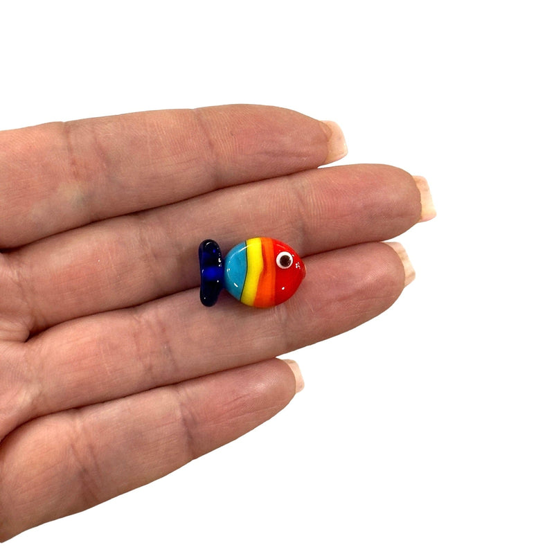 Hand Made Murano Glass Colorful Fish Charm