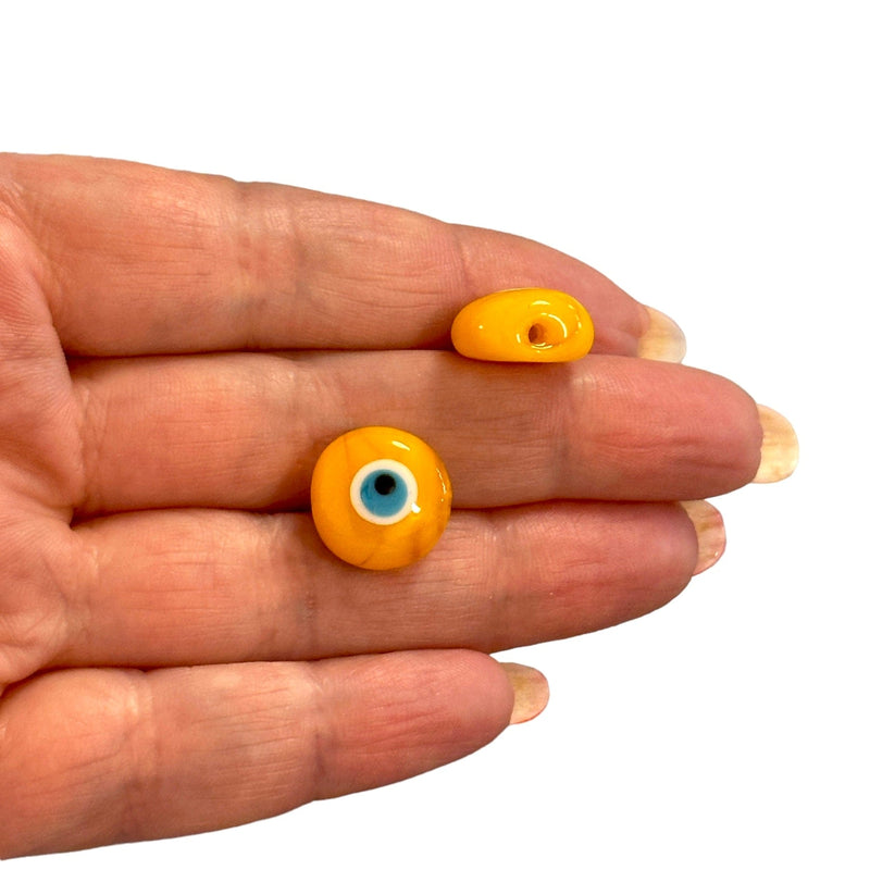 Hand Made Murano Glass Orange Evil Eye Charm