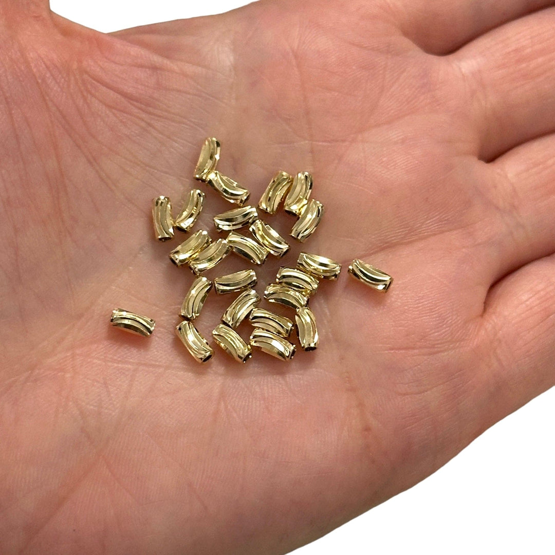 24Kt Gold Plated Laser Cut Wavy Spacer Tubes, 25 pcs in a pack