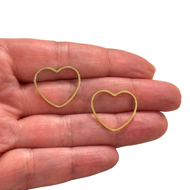 Stainless Steel 24Kt Gold Plated 20mm Heart Connector Charms