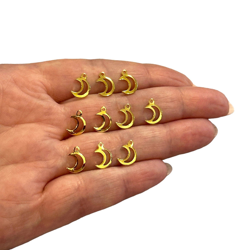 24Kt Gold Plated Crescent Charms,10 pcs in a pack