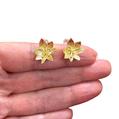 24Kt Gold Plated  Brass Stud Earrings, 2 pcs in a pack