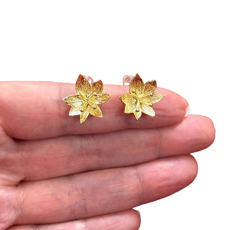 24Kt Gold Plated  Brass Stud Earrings, 2 pcs in a pack