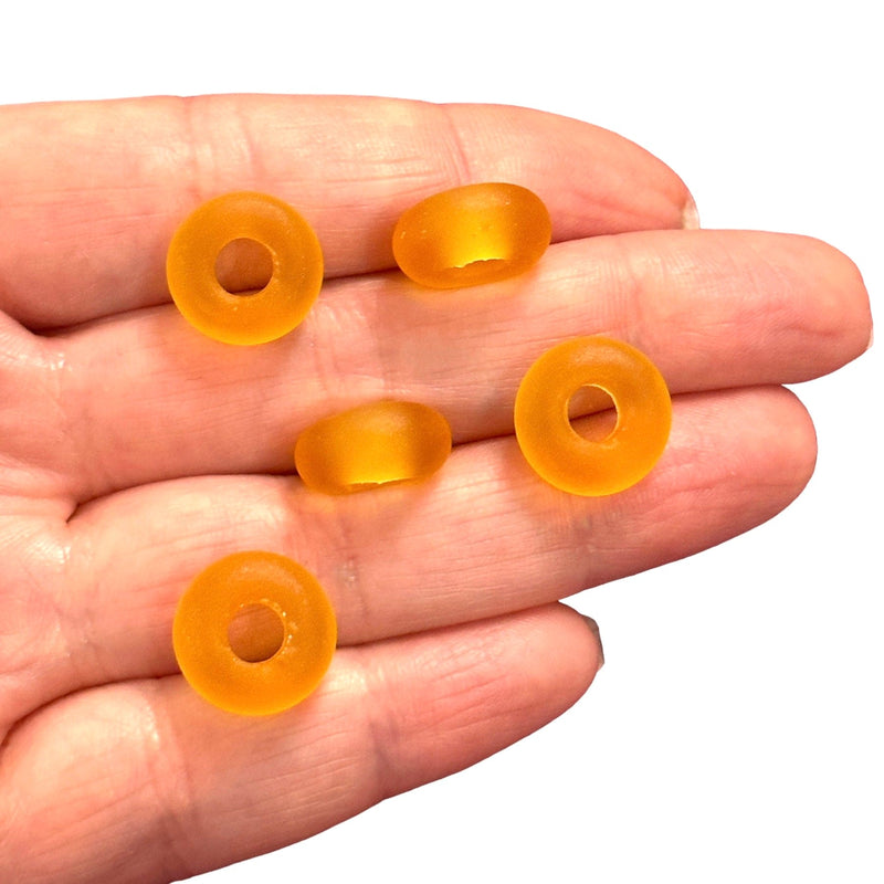 Handgefertigte mattierte Rondelle-Perlen aus Muranoglas mit 5-mm-Löchern, 5 Stück in einer Packung