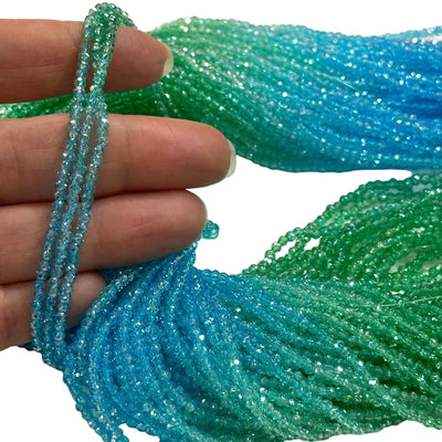 1mm Crystal rondelle beads strand 170 pcs, PBC1C49