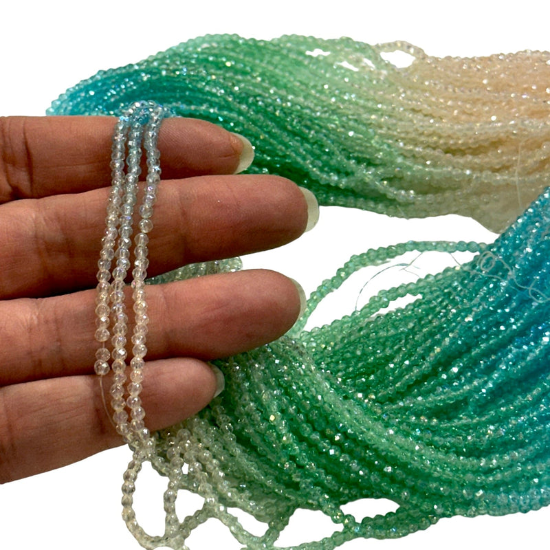 1mm Crystal rondelle beads strand 170 pcs, PBC1C53