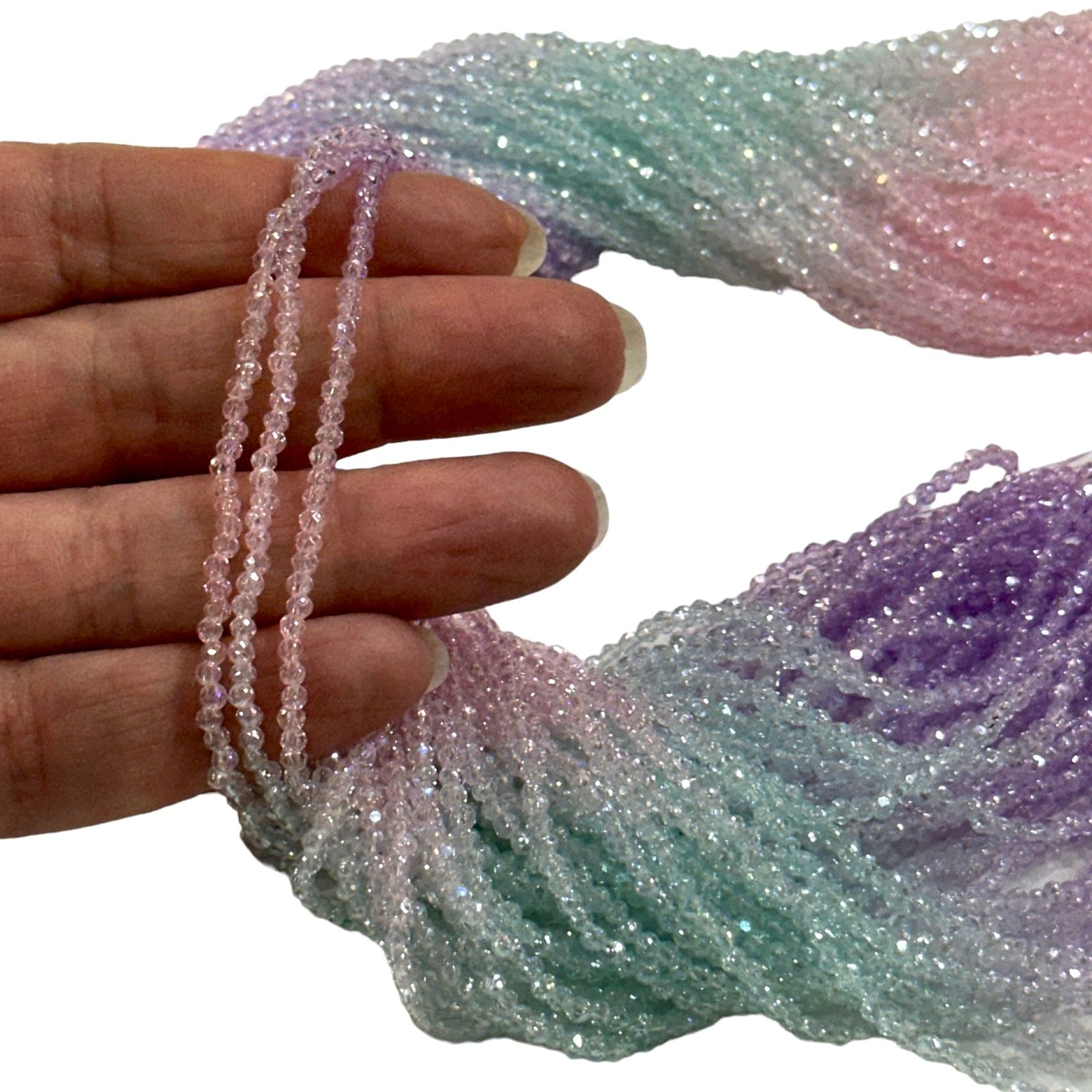 1mm Crystal rondelle beads strand 160 pcs, PBC1C57