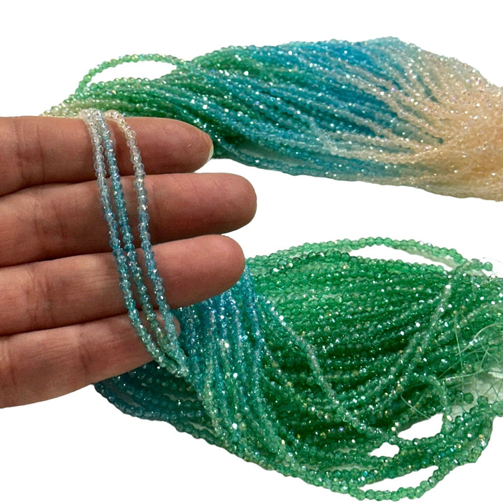 1mm Crystal rondelle beads strand 160 pcs, PBC1C65