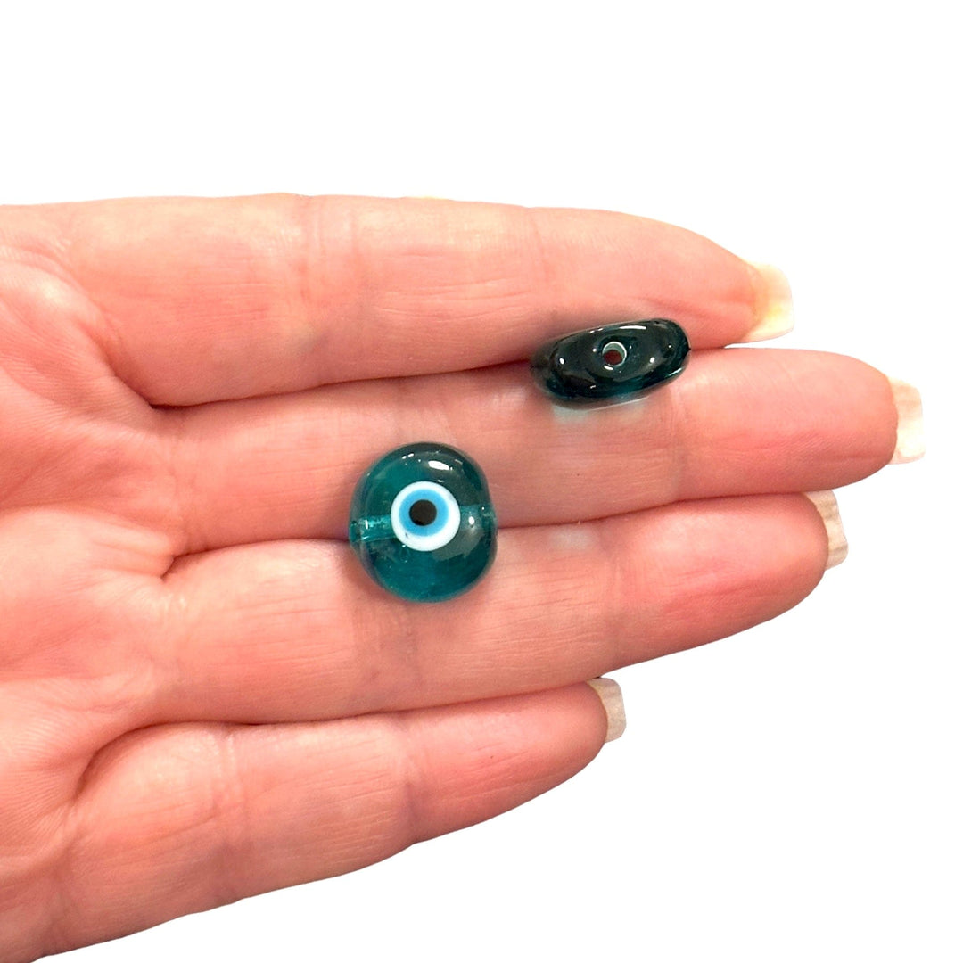 Hand Made Murano Glass Teal Evil Eye Charm
