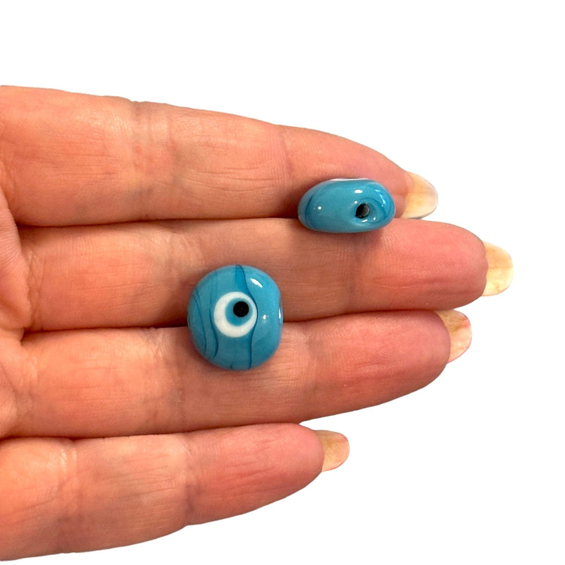 Handgefertigter blauer Evil-Eye-Anhänger aus Muranoglas