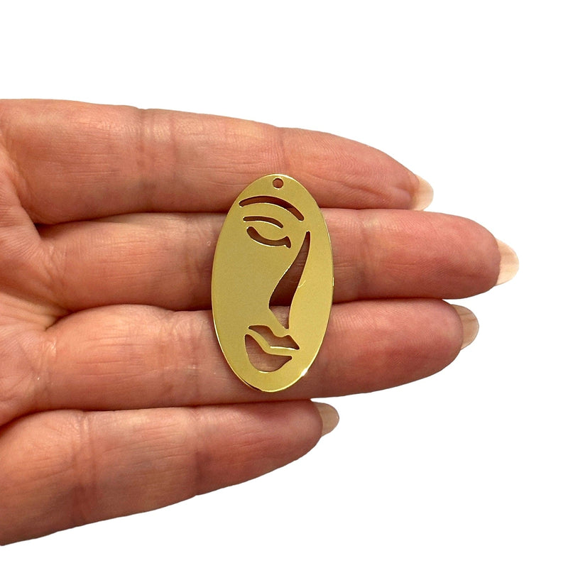 24Kt Gold Plated Face Abstract Pendant