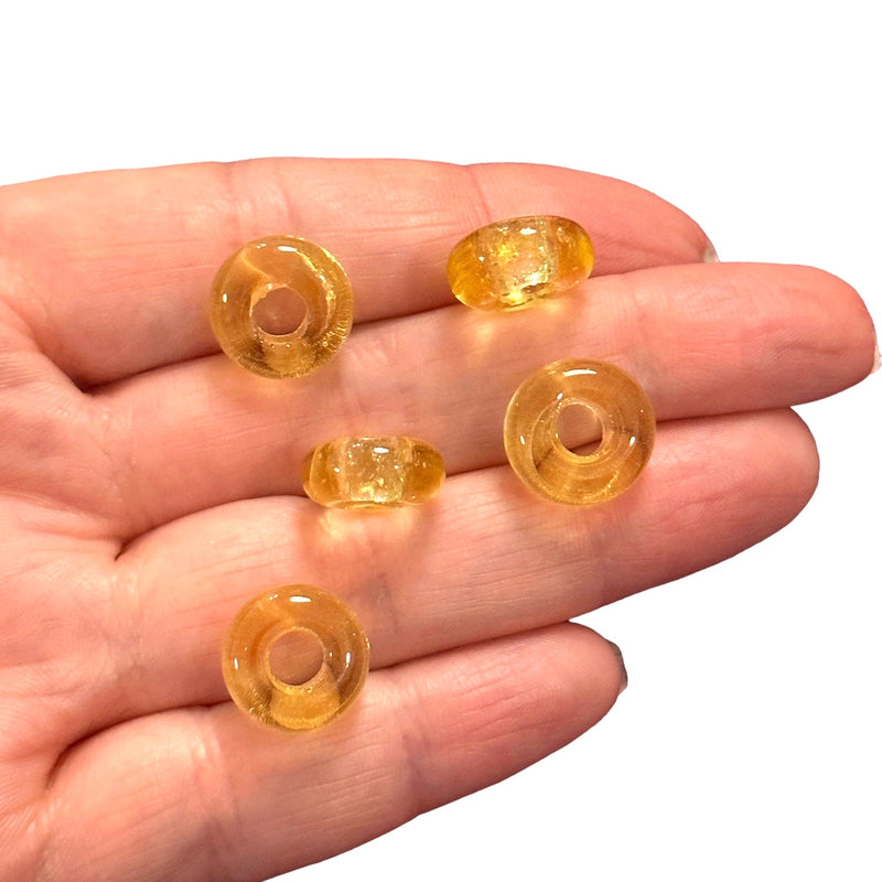 Perles rondelles en verre de Murano fabriquées à la main avec des trous de 5 mm, 5 pièces dans un paquet