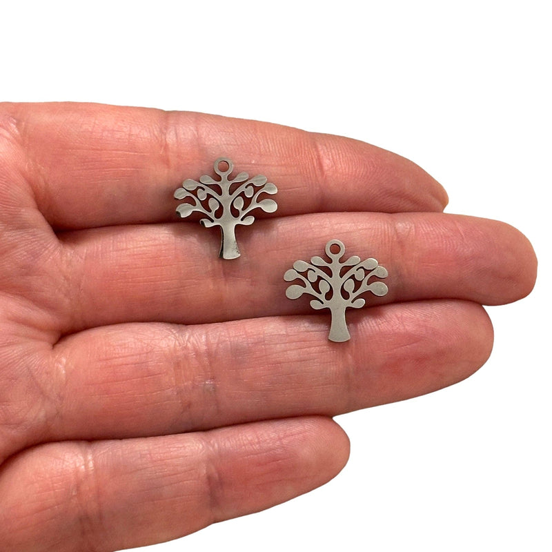 Stainless Steel Tree Of Life Charms, 2 pcs in a pack