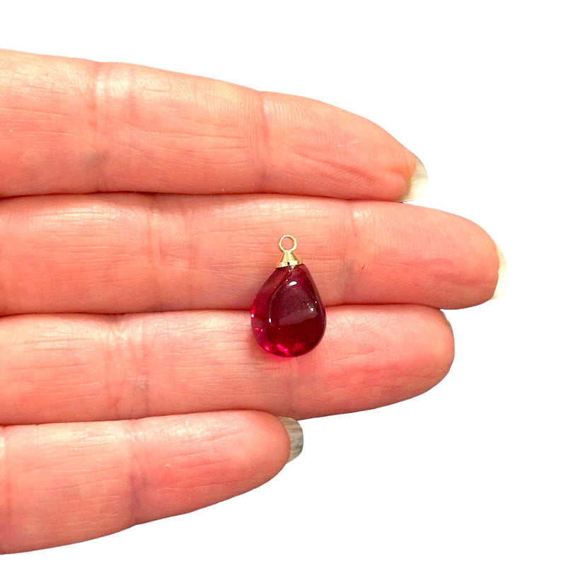 Hand Made Murano Glass Pomegranate Aril Charm With 24Kt Gold Plated Pin