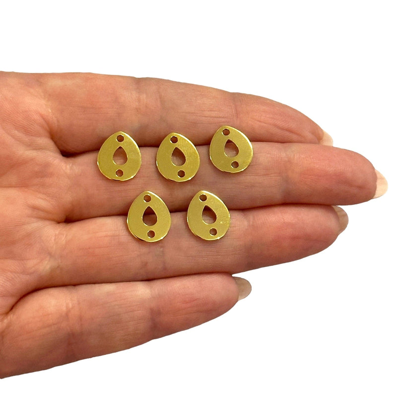 24Kt Gold Plated Drop Charms, 5 pcs in a pack