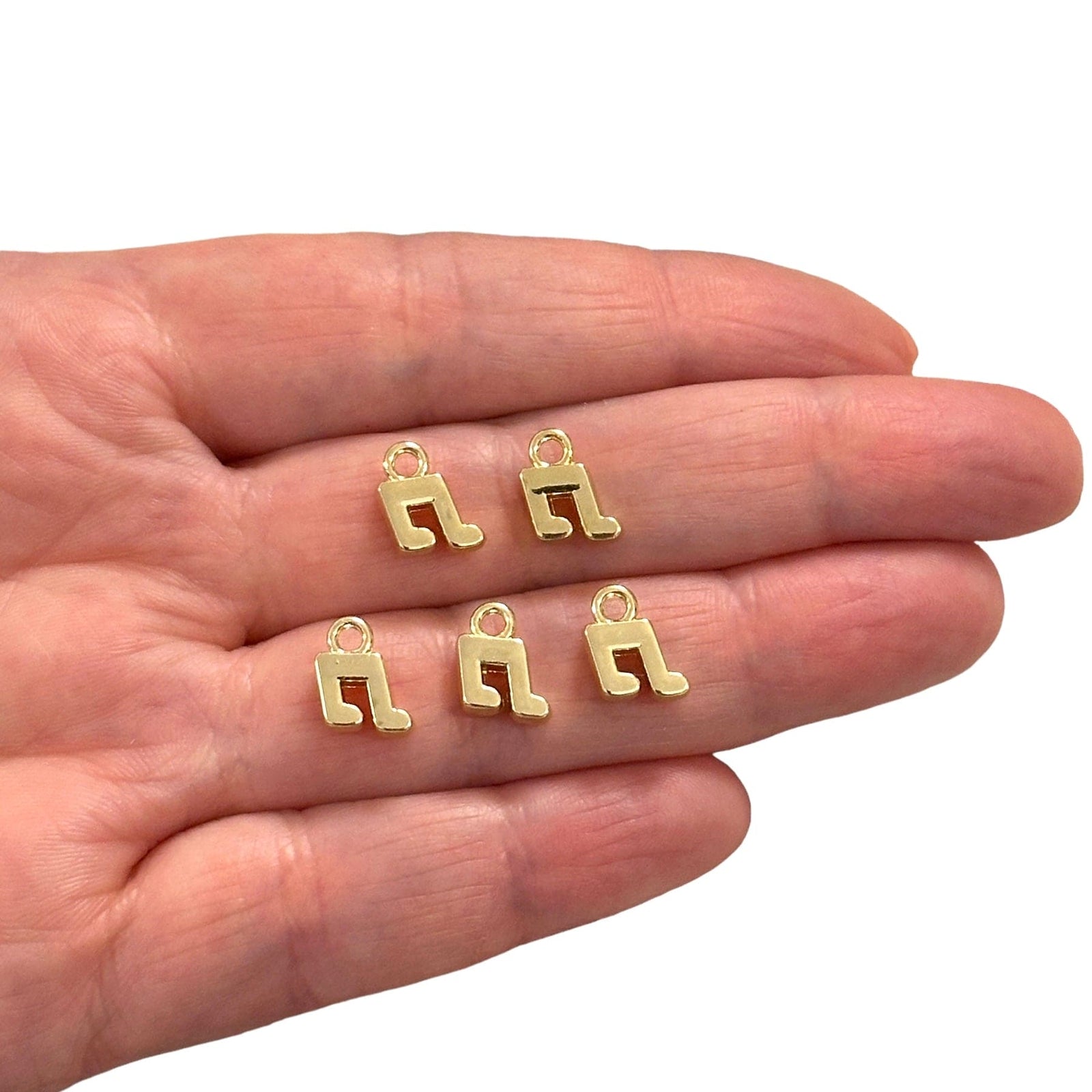 24Kt Gold Plated Music Note Charms, 5 pcs in a pack
