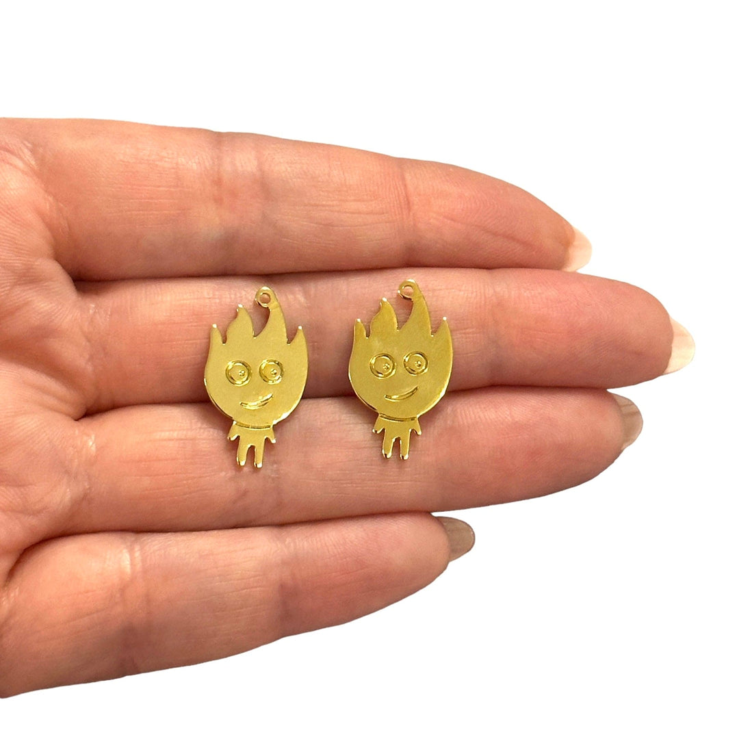 24Kt Gold Plated Fireboy Charms,2 pcs in a pack