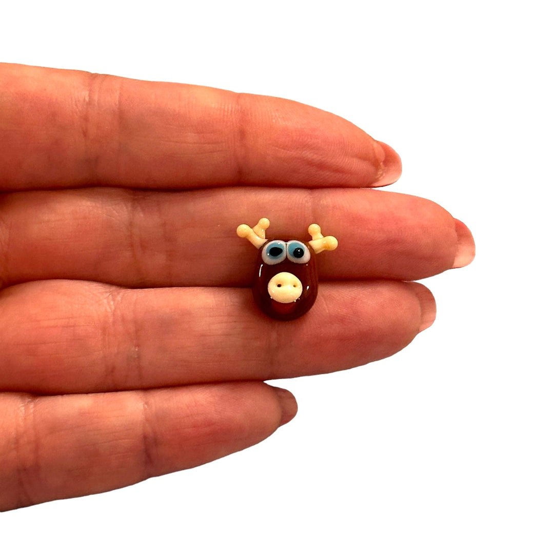 Hand Made Murano Glass Horizontal Hole Reindeer Charm