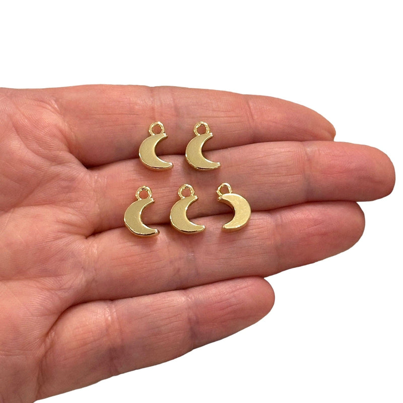 24Kt Gold Plated Crescent Charms, 5 pcs in a pack
