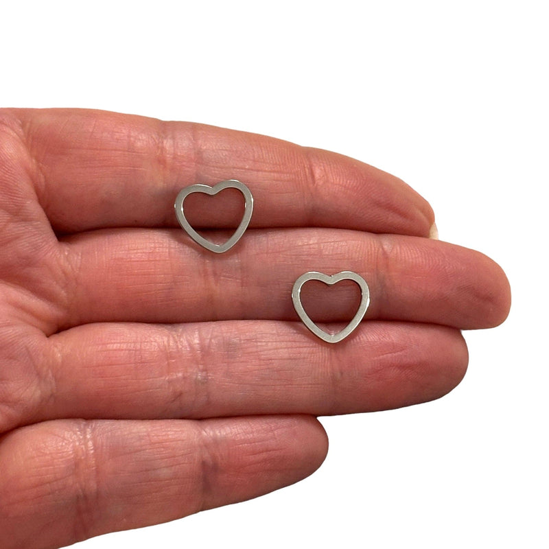 Stainless Steel 12mm Heart Connector Charms