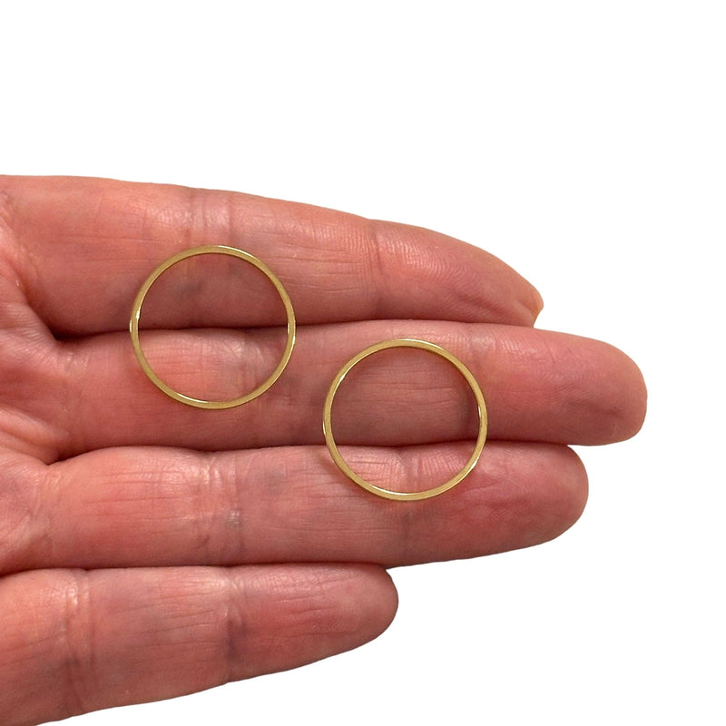 Stainless Steel 24Kt Gold Plated 20mm Ring Connector Charms
