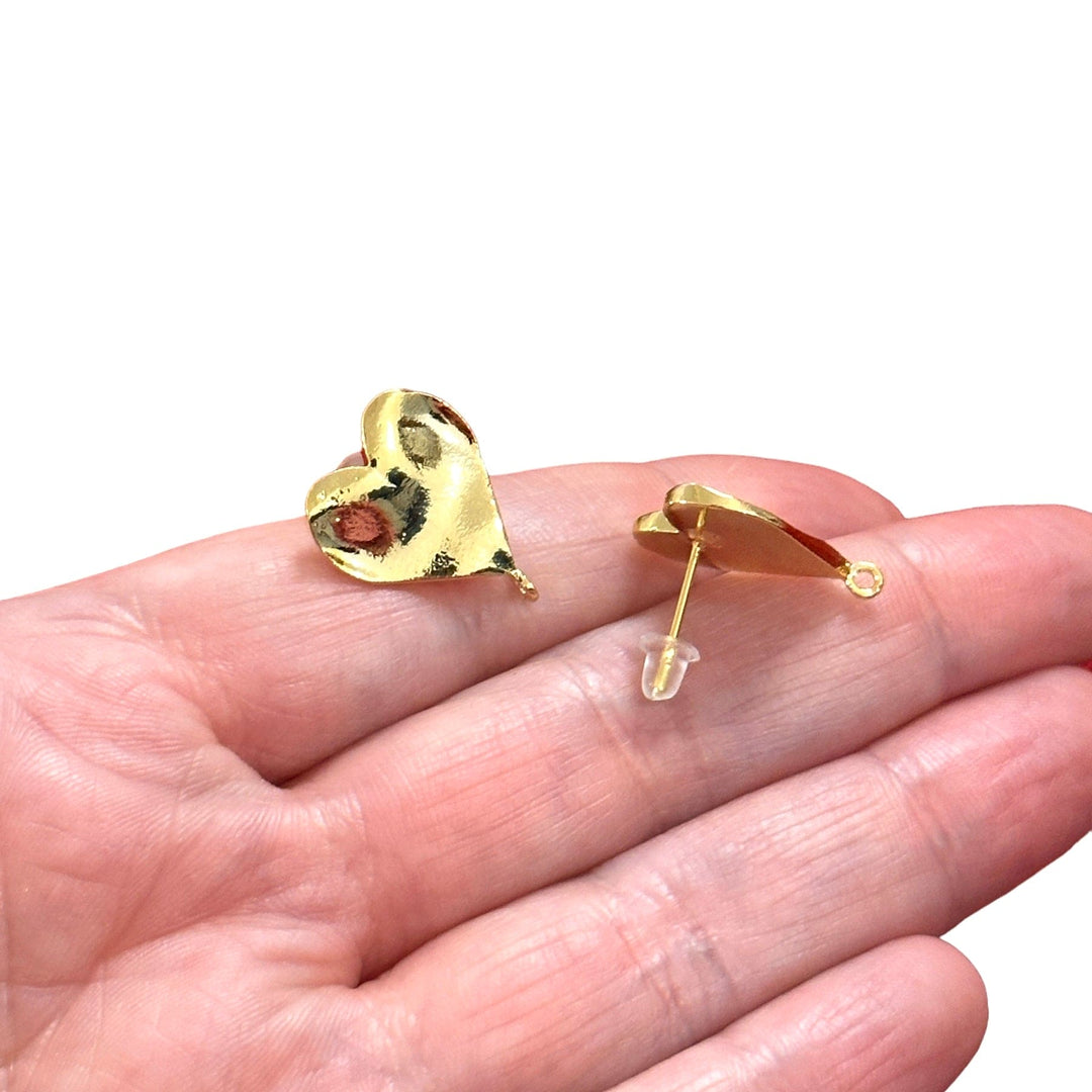 24Kt Gold Plated Brass Stud Earrings, 2 pcs in a pack