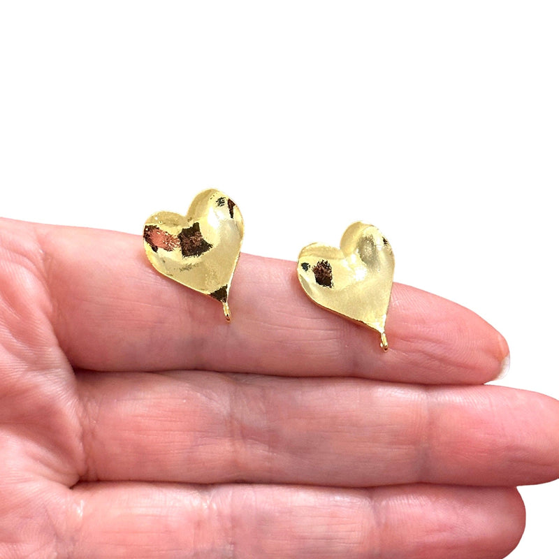 24Kt Gold Plated Brass Stud Earrings, 2 pcs in a pack