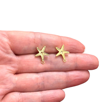 24Kt Gold Plated Brass Stud Earrings, 2 pcs in a pack,