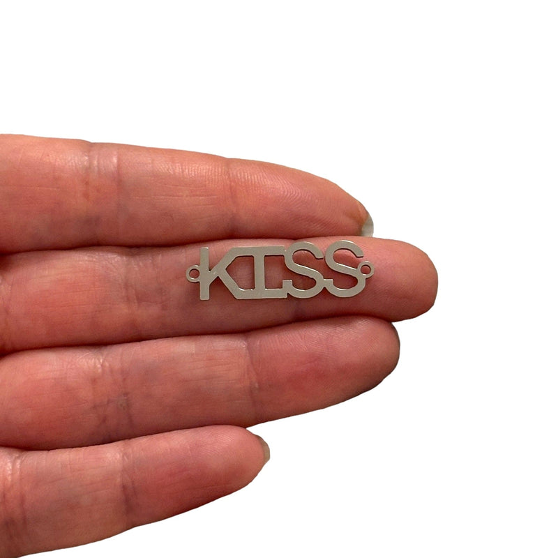 Stainless Steel  Kiss Connector Charm