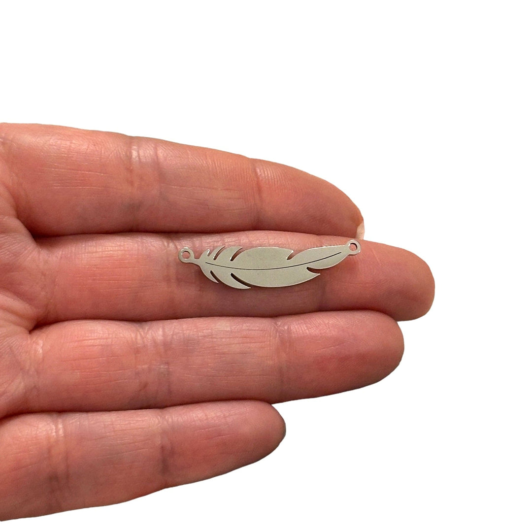 Stainless Steel Leaf Connector Charm