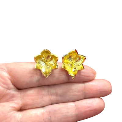 24Kt Gold Plated Brass Stud Earrings, 2 pcs in a pack,