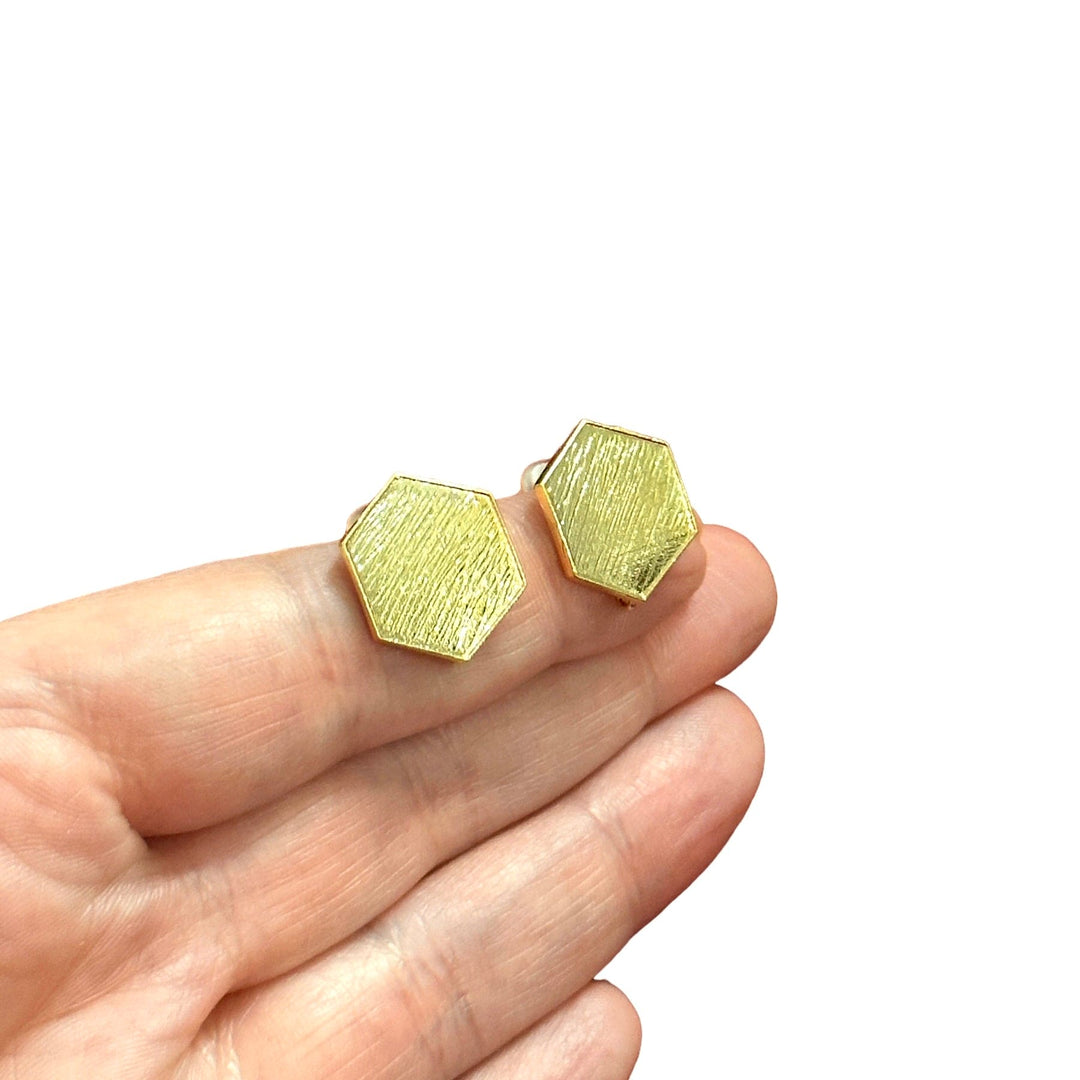 24Kt Gold Plated Brass Stud Earrings, 2 pcs in a pack