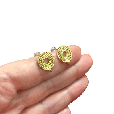 24Kt Gold Plated Brass Stud Earrings, 2 pcs in a pack